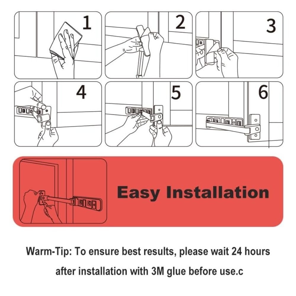 Home Security Locks For Doors - Fechadura de segurança ajustável, proteção de