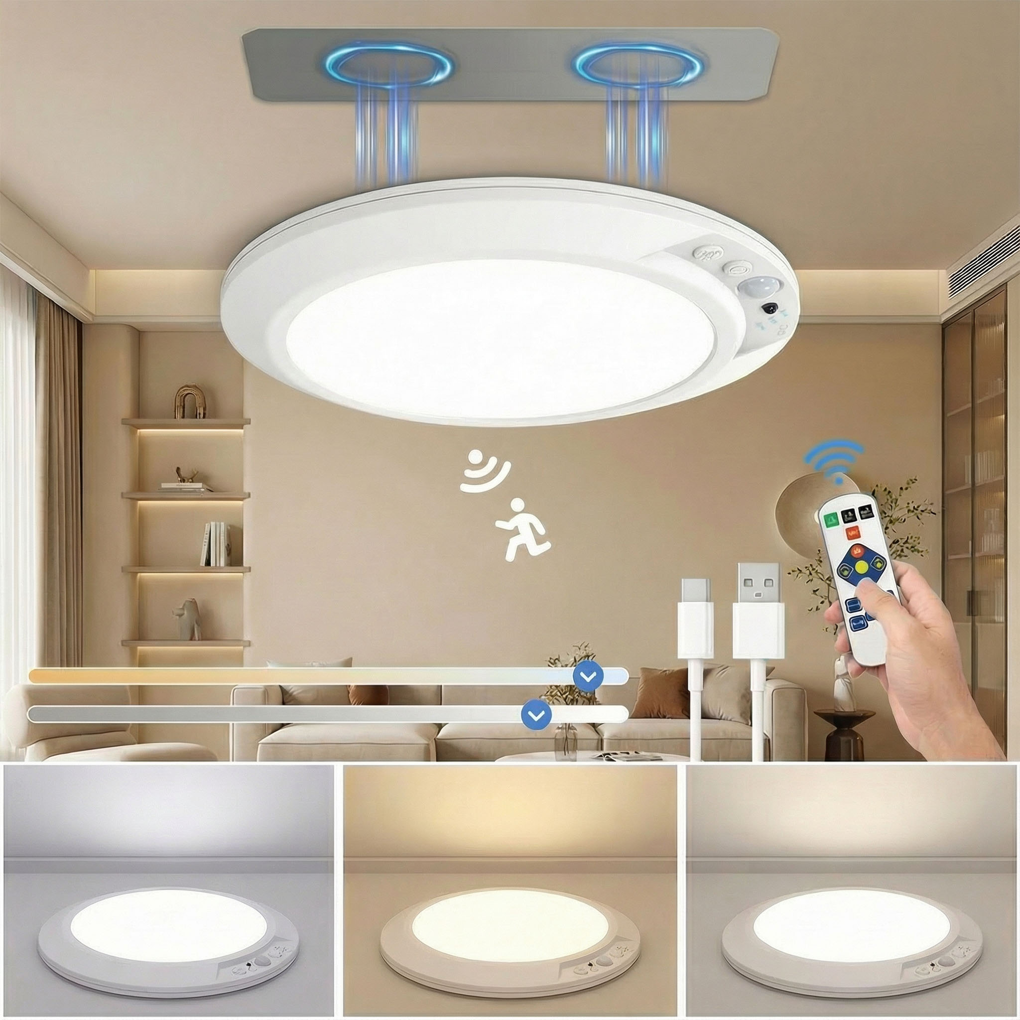 Home Security Beams - Luz de Teto LED Recarregável com