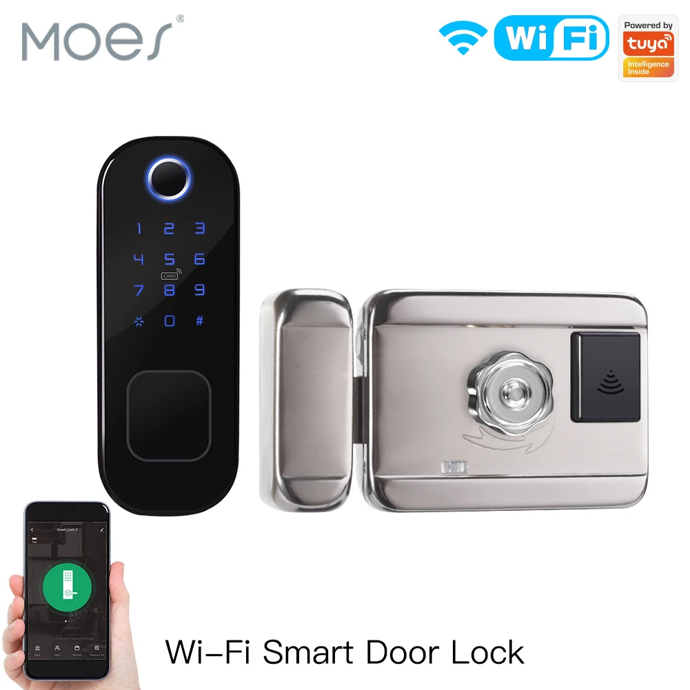 Home Security Locks For Doors - MOES-Smart Digital Door Lock com senha,