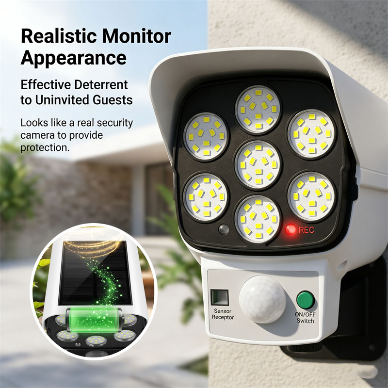 Home Security Beams - Câmera de Segurança Falsa Solar com