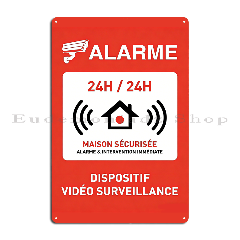 Placa de Metal Retrô com Siste - Home Security Alarm avaliação e preço