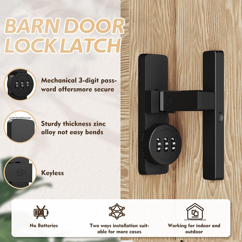 Fechadura de porta de celeiro  - Home Security Locks For Doors avaliação e preço