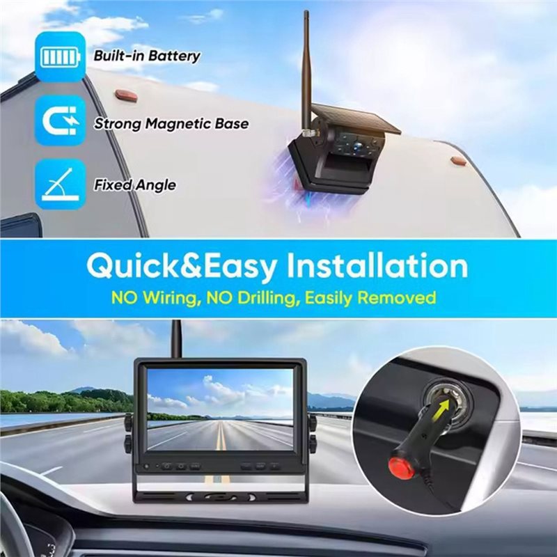 Câmera de Ré N75R com Energia  - Camera Solar Wireless avaliação e preço